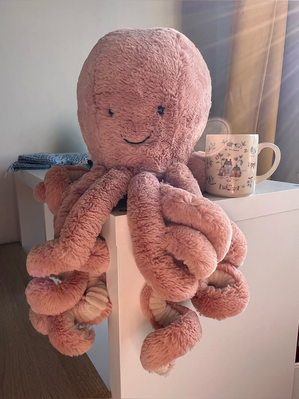 Jellycat Odell Octopus Pink Plush Stuffed Animal size Large